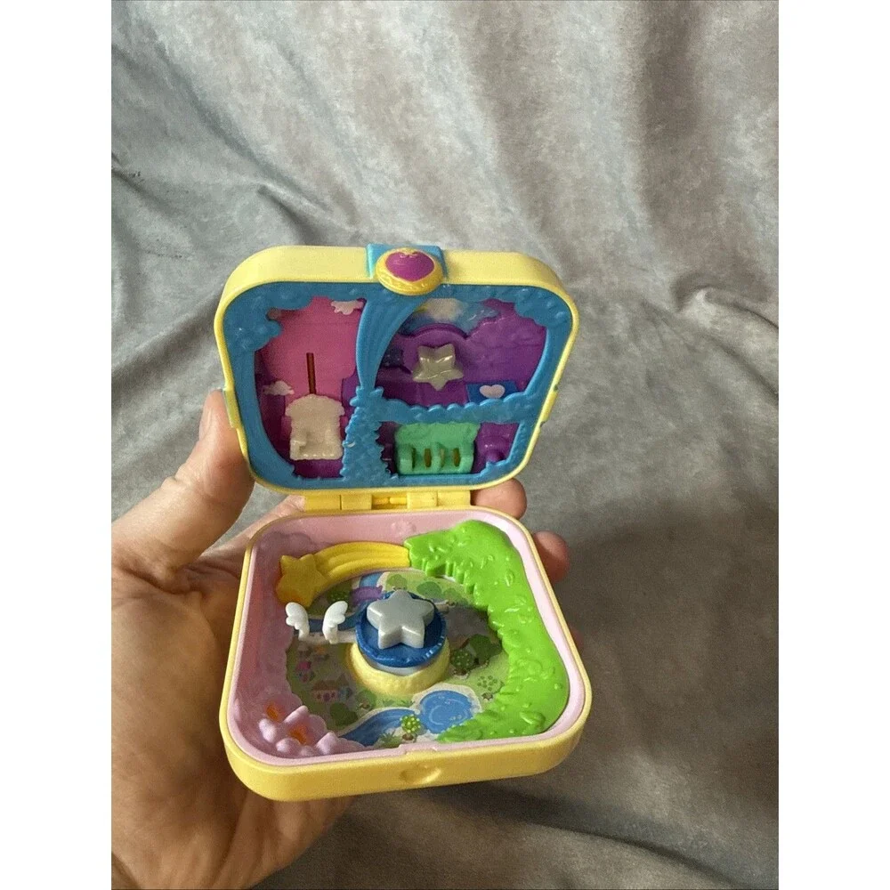 Rare Mattel 2018 Polly Pocket Compact Present Stars Playset Case Only Yellow